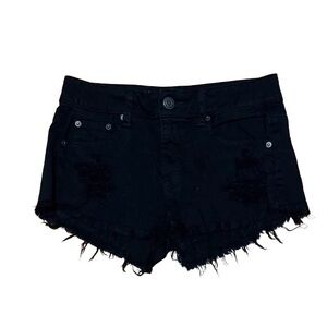 American Eagle Outfitters Black Distressed Jean Shorts